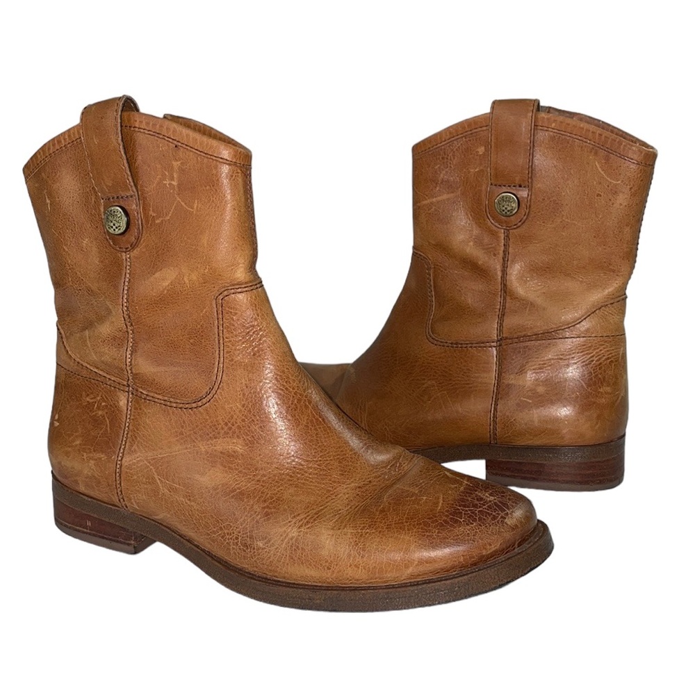 Vince Camuto Payatt Women’s 7.5 M Round Toe Leather Brown Ankle Boot. EUC